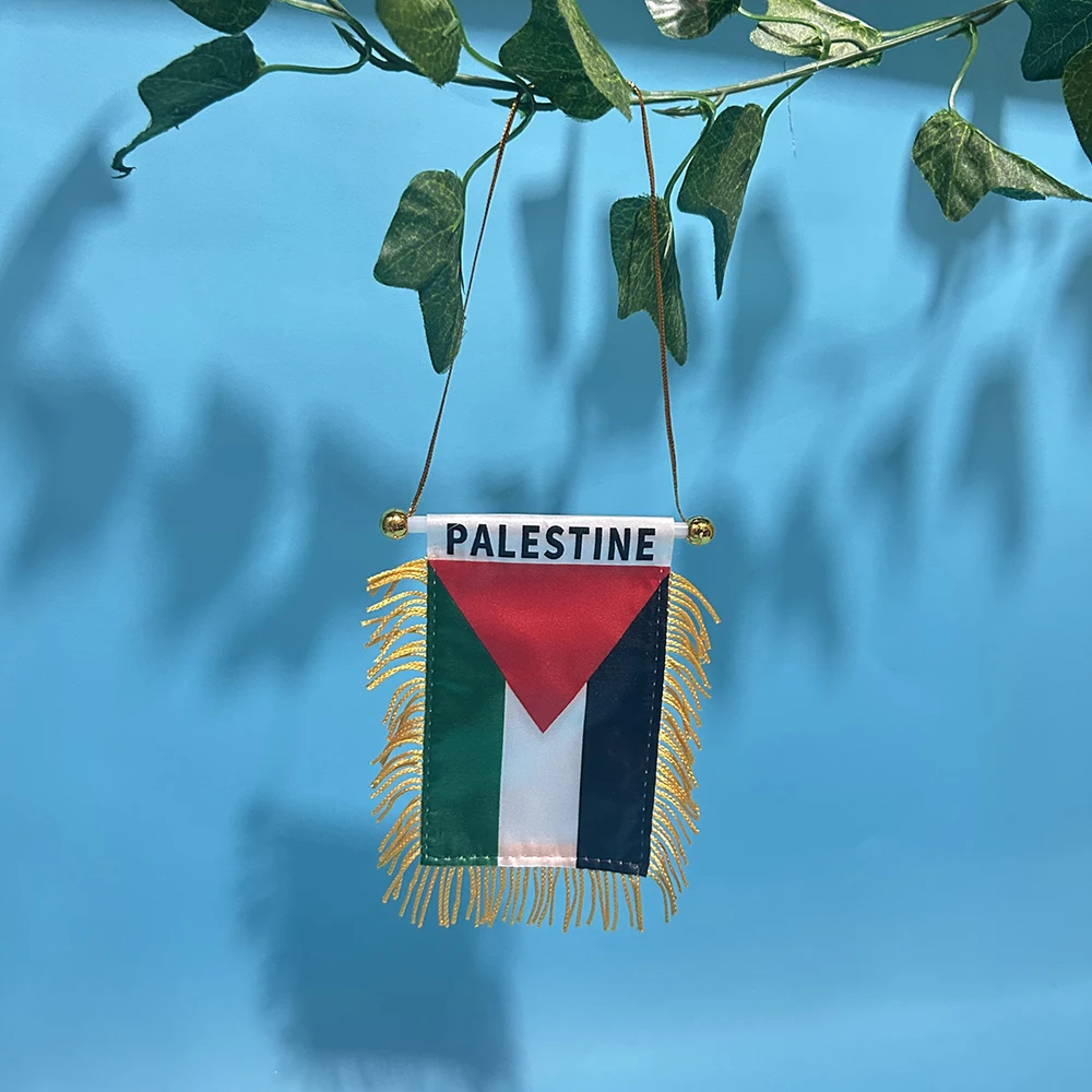 SKY FLAG Palestine Car Window Flag 8*12cm Polyester Double Side Printed Palestine Hanging Pennant Flags Palestine Mini Flag
