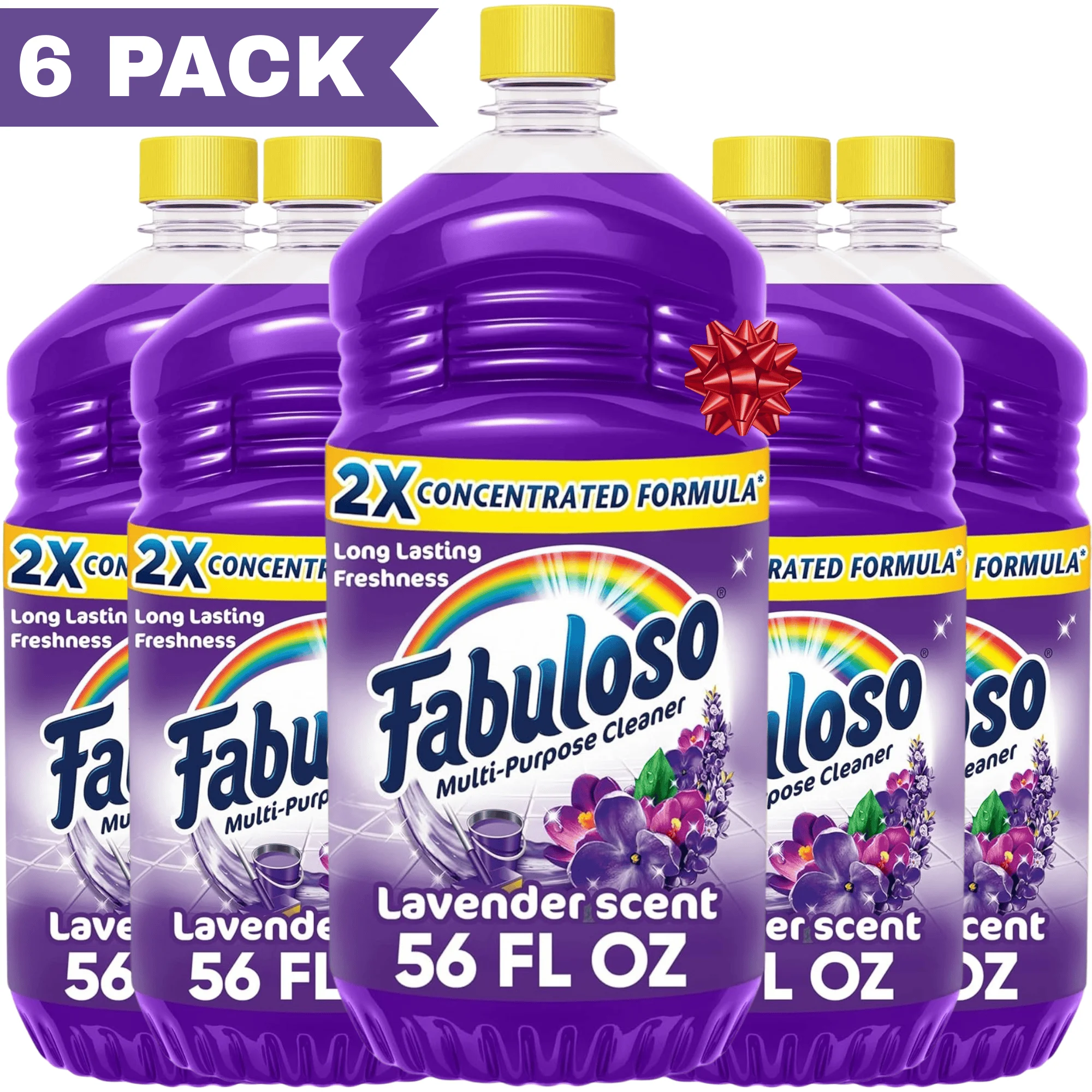 

Fabuloso All Purpose Cleaner Lavender 56oz, Multi-Purpose & Floor Cleaner, Household Cleaning Liquid (6 Pack)
