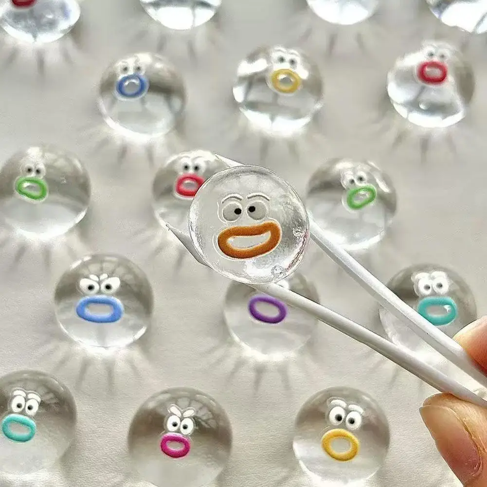 Cute Cartoon Face Squeeze Fidget Toy | Transparent Gel Material | Portable Mini Stress Relief Toy for Kids & Adults Random Color