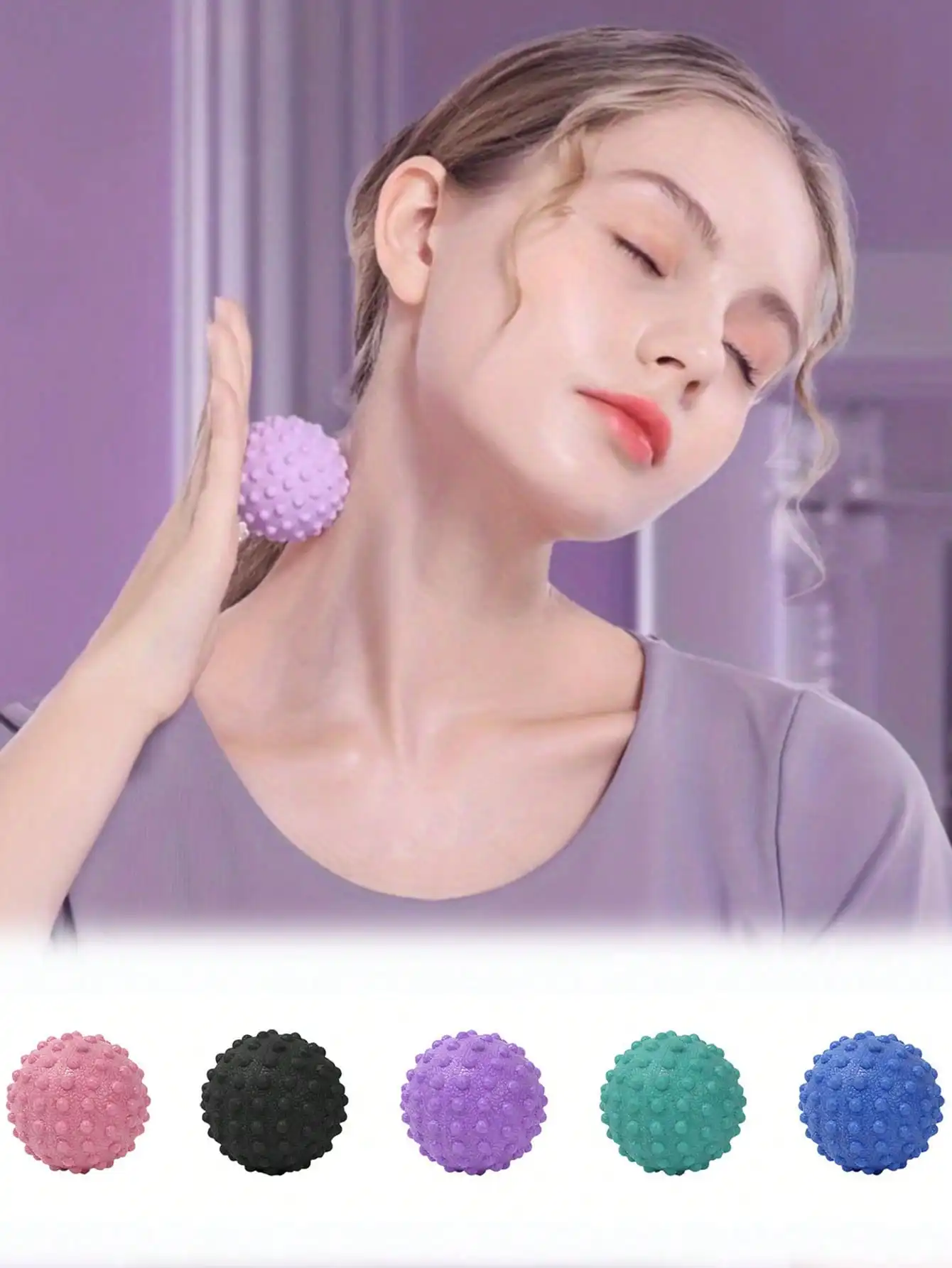 

1PCS Raised-Dot Yoga Fascia Massage Ball - Acupressure Pilates Ball for Back/Waist/Foot, Ideal for Home & Gym (Yoga Accessories)