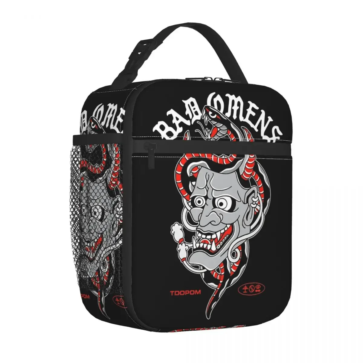 Hannya Bad Omens Insulated Lunch Bag High Capacity Reusable Cooler Bag Lunch Box Tote Work Outdoor Food Bag