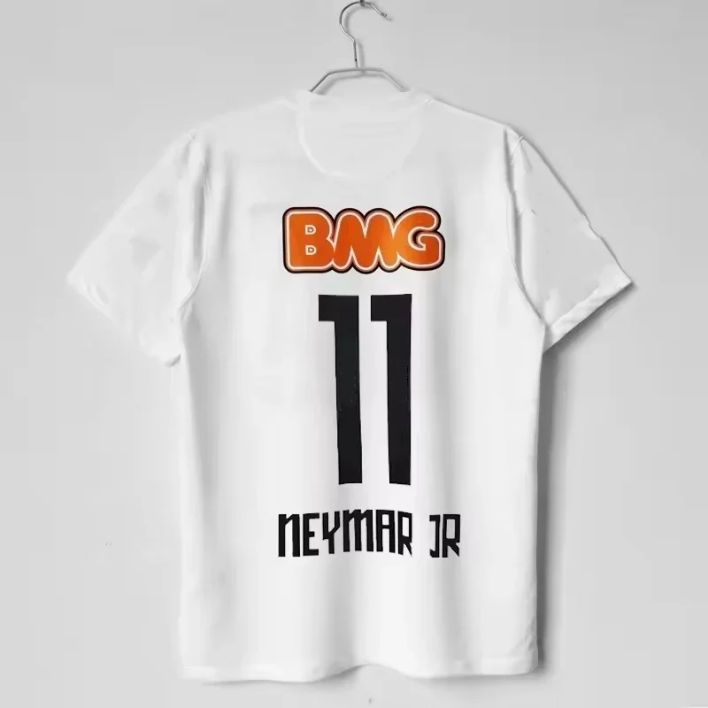 Classic Vintage 11-12 Santossi Family Cotton Football Jerseys Vintage Little Neymar Football Adults Kids Wear Shirts Unisex