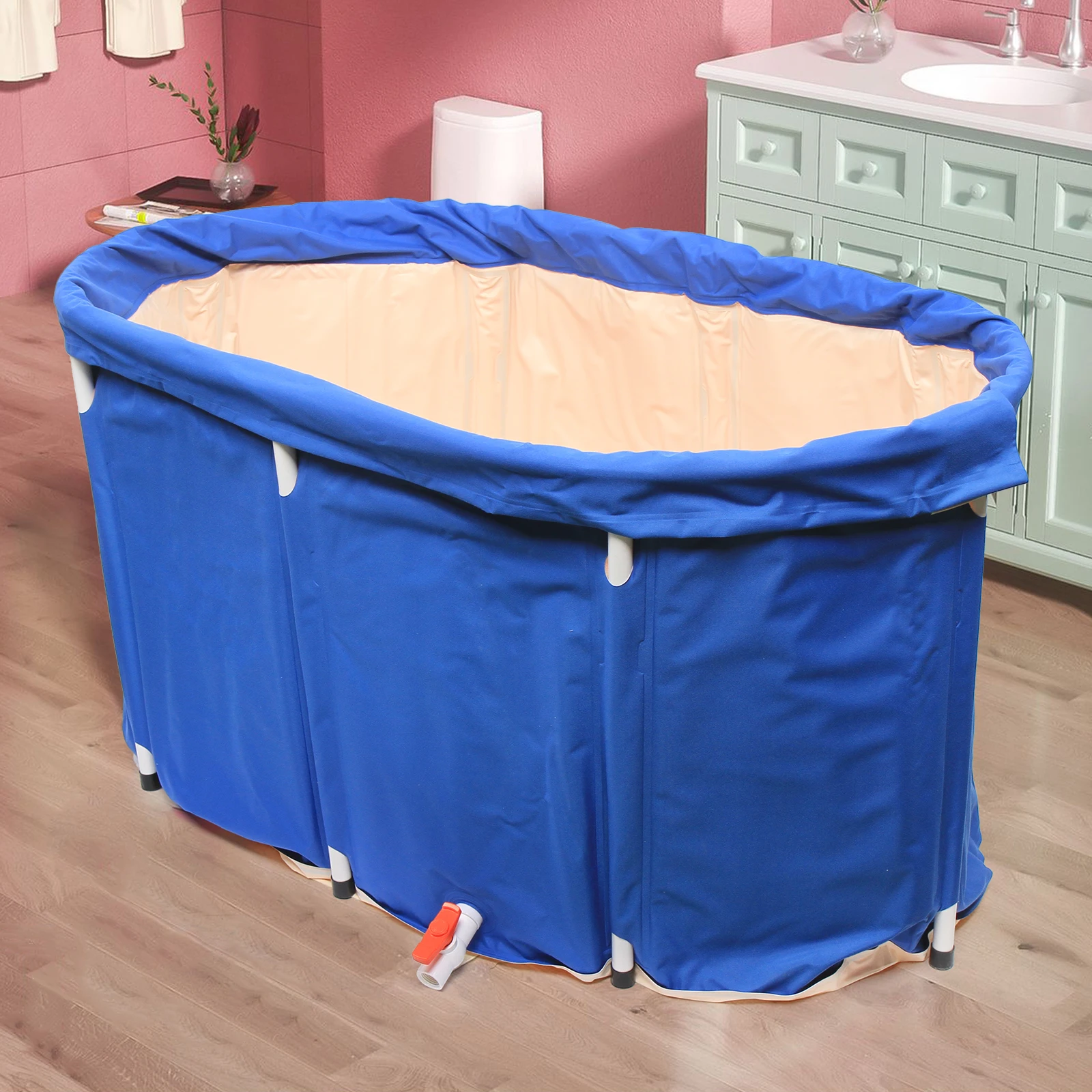 

Foldable PVC Bathtub Portable Bath Bucket Indoor Outdoor Bath Tub Ice/ Warm Tub for Adults SPA Bath