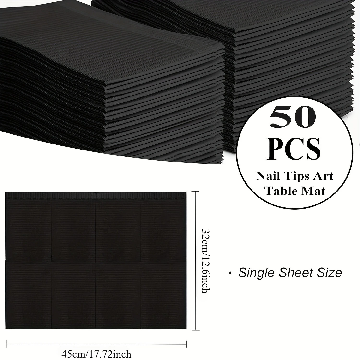 50pcs Disposable Black Tattoo Cleaning Pad, Nail Cleaning Pad, Tattoo Bib Tablecloth, Cleaning Pad-Tattoo Supplies Additions
