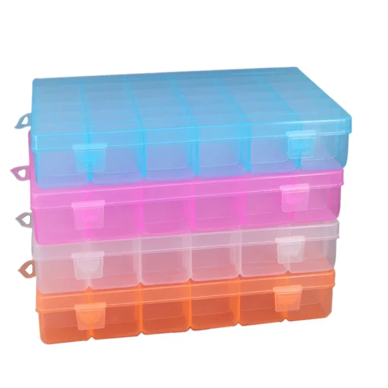 36 Grid Transparent Plastic Storage Box Sewing Kit Container Adjustable Jewelry Earring Display Holder Nail Bead Screw Organizer