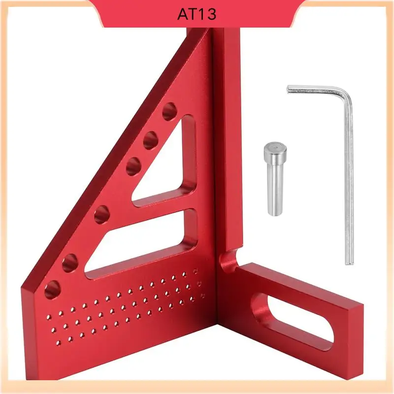 เครื่องมือวัด AT13 ไม้ฉากวัดมุม โปรแทรกเตอร์ ทำจากอลูมิเนียมอัลลอยด์ พร้อมเดือยและเครื่องมือเขียนเส้น