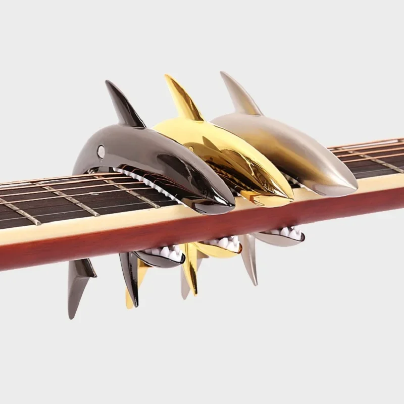 Guitar Capo Shark Acoustic Tuner Guitar Accessories Quick Change Clamp Electric Guitar Shark Capo Musical Instrument Acoustic