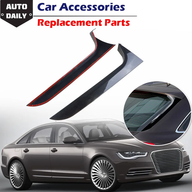 

Fit For Audi A6 C7 Allroad TDI Quattro 2012-2018 Car Rear Window Side Spoiler Decoration Strip Stickers Car Exterior Accessories