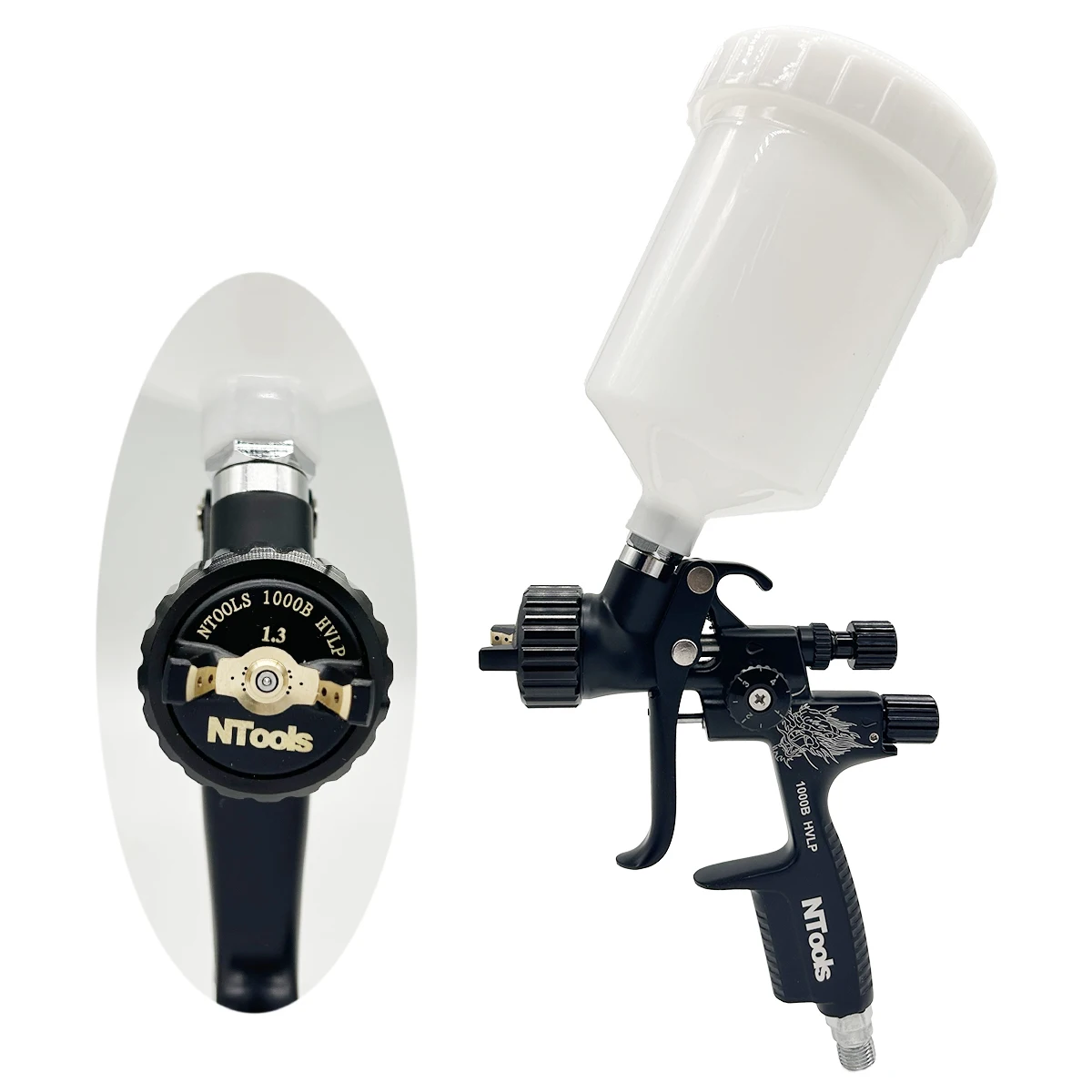Air Spray Gun with 1.3 Or 1.4mm Nozzle 600cc Plastic Cup Paint Spray Gun for Car Body Repair Professional Spray Painting Tool