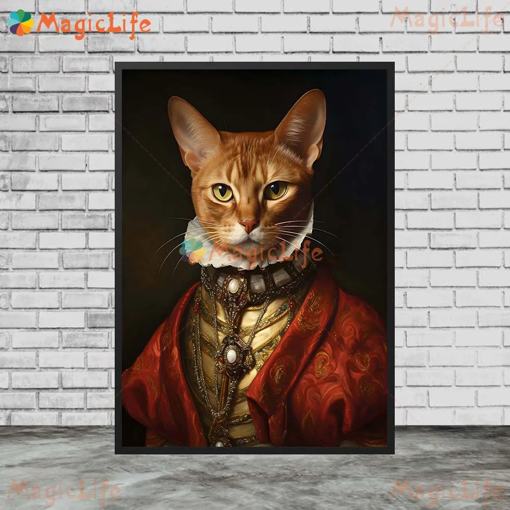 Custom Dog Cat Animals Portrait Princess Posters Wall Pictures For Living Room Vintage Poster Wall Art Canvas Painting Unframed