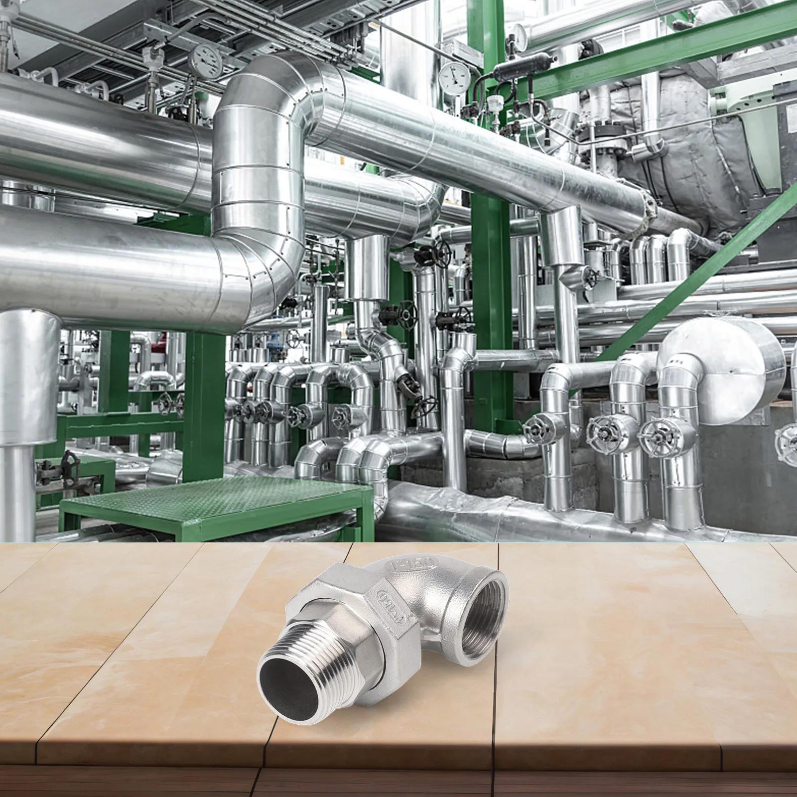 

Установка и ремонт 1-дюймового двухстороннего соединения, совместимого с различными трубами для сантехнических приложений