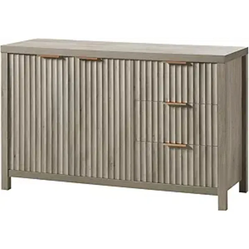 Oxford Fluted Storage Cabinet Sideboard Large Buffet with Adjustable Shelves, Multifunctional Accent Cabinet Console Cabinet