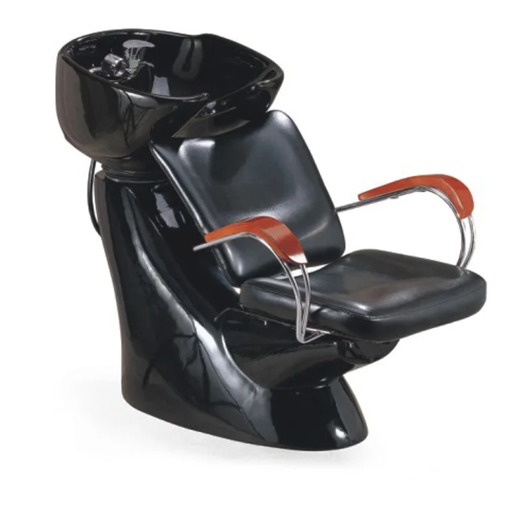 Kisen جودة عالية حلاقة سوداء صالون الحلاق الأثاث تصفيف الشعر الشامبو السرير كرسي الكبار مع وعاء حوض اللون حسب الطلب #1