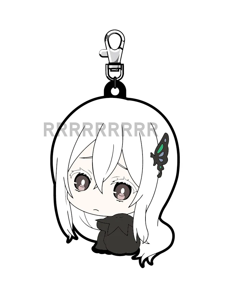 Game Echidna Rem Emiria Emilia Beatrice Frederica Keychain Doll Anime Acrylic Keyring Pendant for Gift