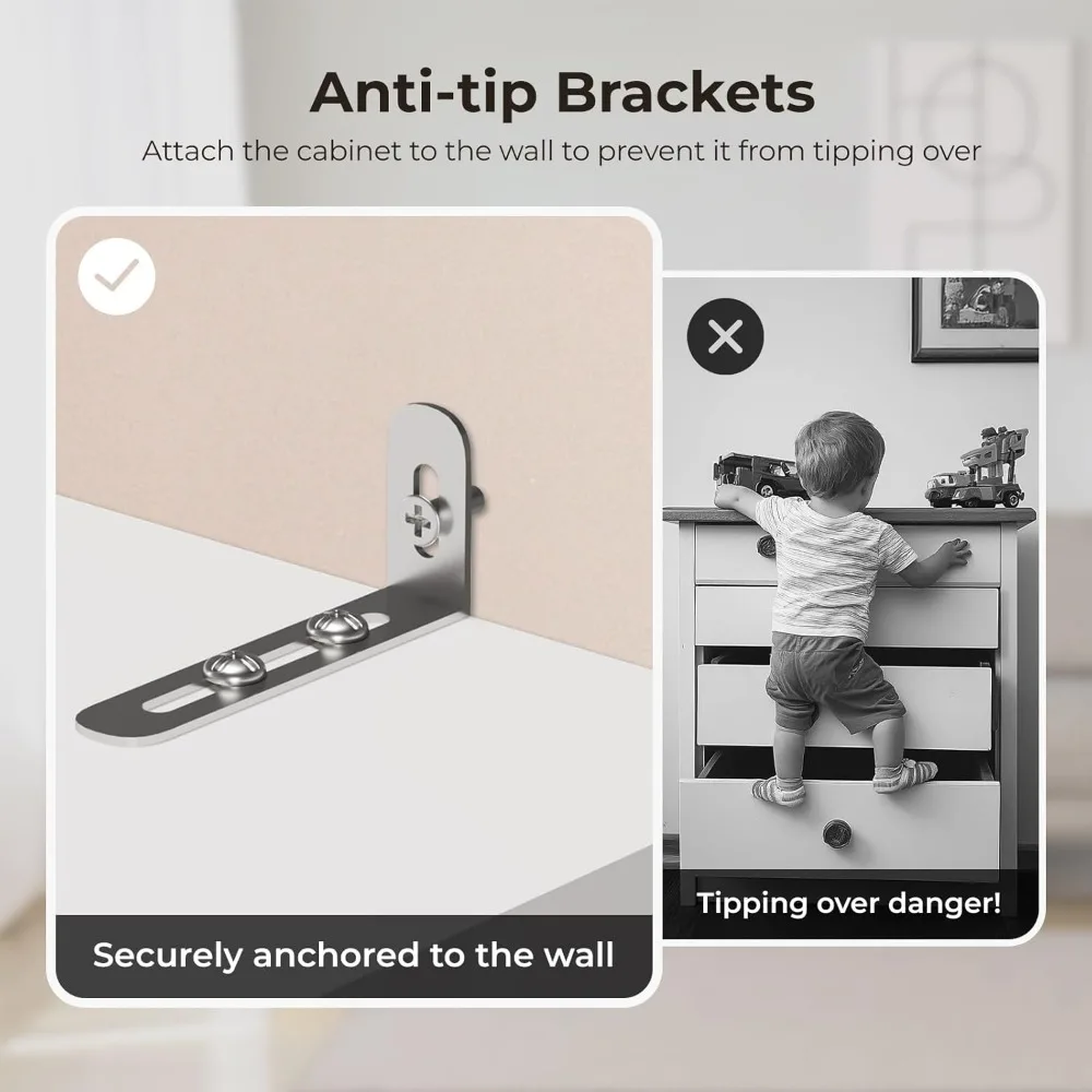 خزانة كتب طويلة مكونة من 4 طبقات مع منافذ شحن USB، ودرجين للتخزين ومنظم رف العرض #5