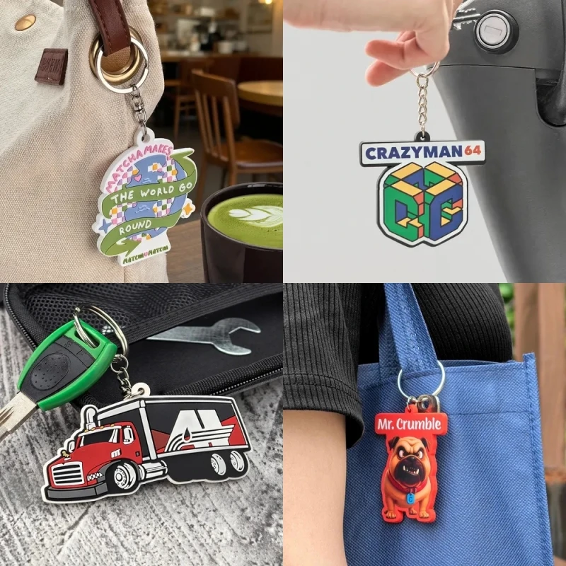 Custom PVC Keychain Customize Soft Rubber Keychain with Design and Logo DIY Silicone Key Chain Personalized PVC Keychain for Bag