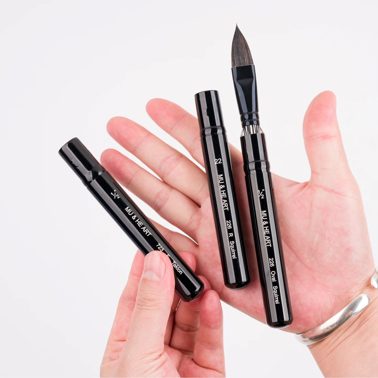 فرشاة ألوان مائية لشعر السمور والأحمر 100% - قلم ممسحة شعر كولينسكي نقي عالي الجودة برأس مسطح وسان قطة طويل مائل