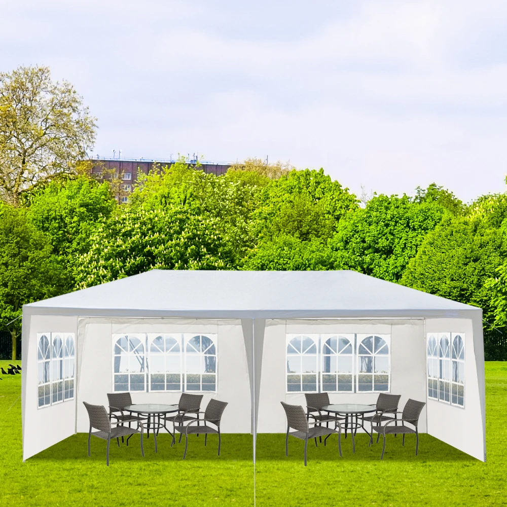 

10'X20' Outdoor Party Tent with 4 Removable Sidewalls, Waterproof Canopy Patio Wedding Gazebo, White