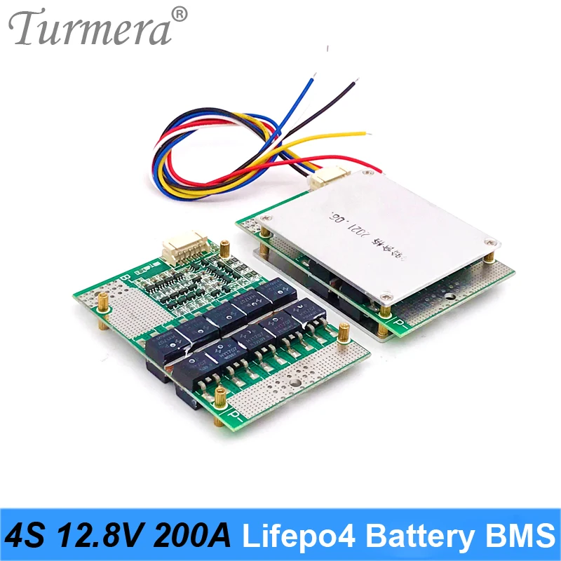 Turmera 4S 12.8V 200A Lifepo4 akumulatora BMS 5.5A aktywnych Balancer korektor dla 3.2V 100Ah 200Ah 280Ah 320Ah Lifepo4 baterii (