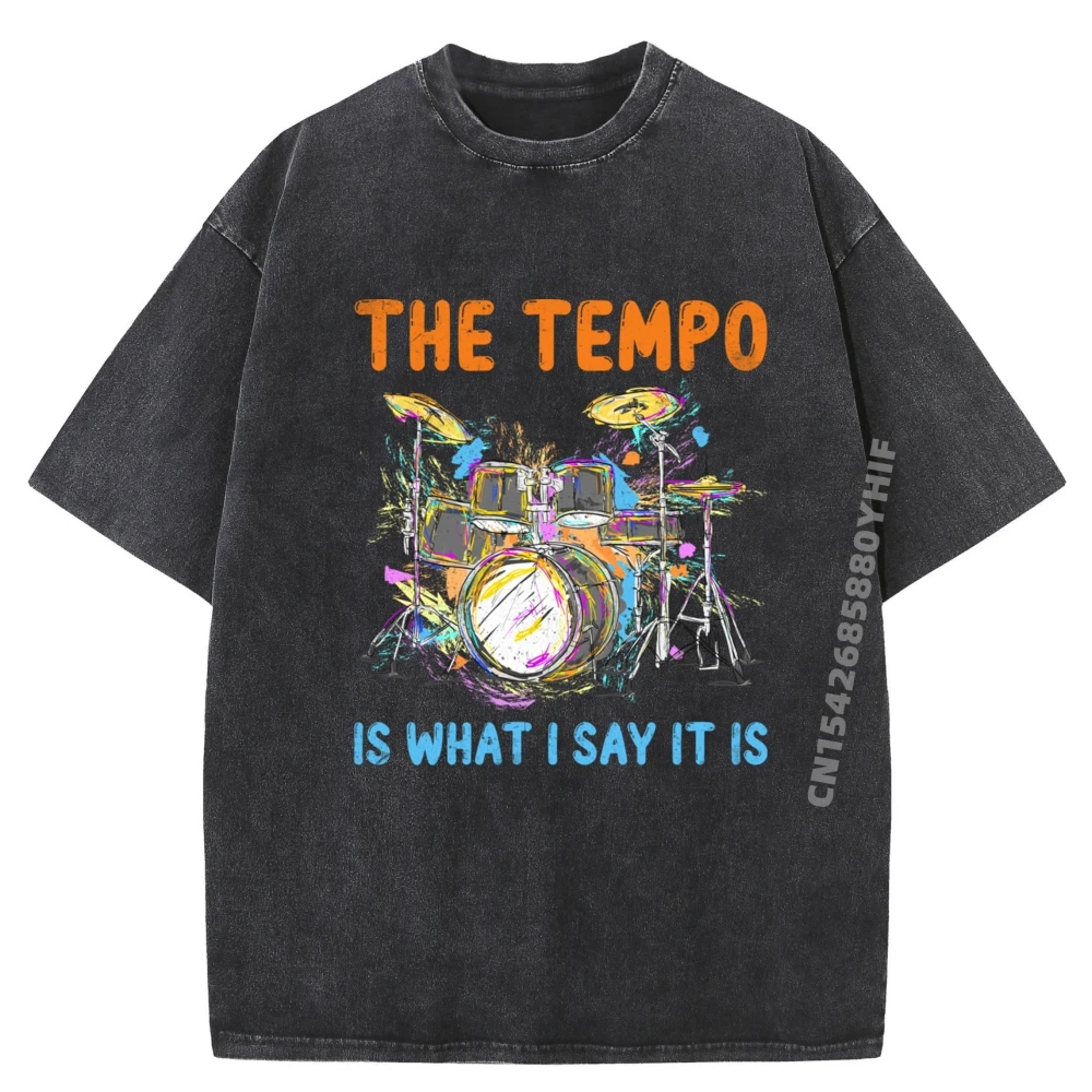 

Мужская подарочная футболка барабанщика, мужская футболка The Tempo, мужские топы и футболки с принтом в стиле хип-хоп, футболки с рисунком, стираная одежда в стиле ретро