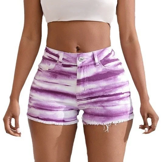 Novo sle picante menina jeans feminino casual solto ajuste cintura alta tingido luz roxo ort calças fadable algodão confortável