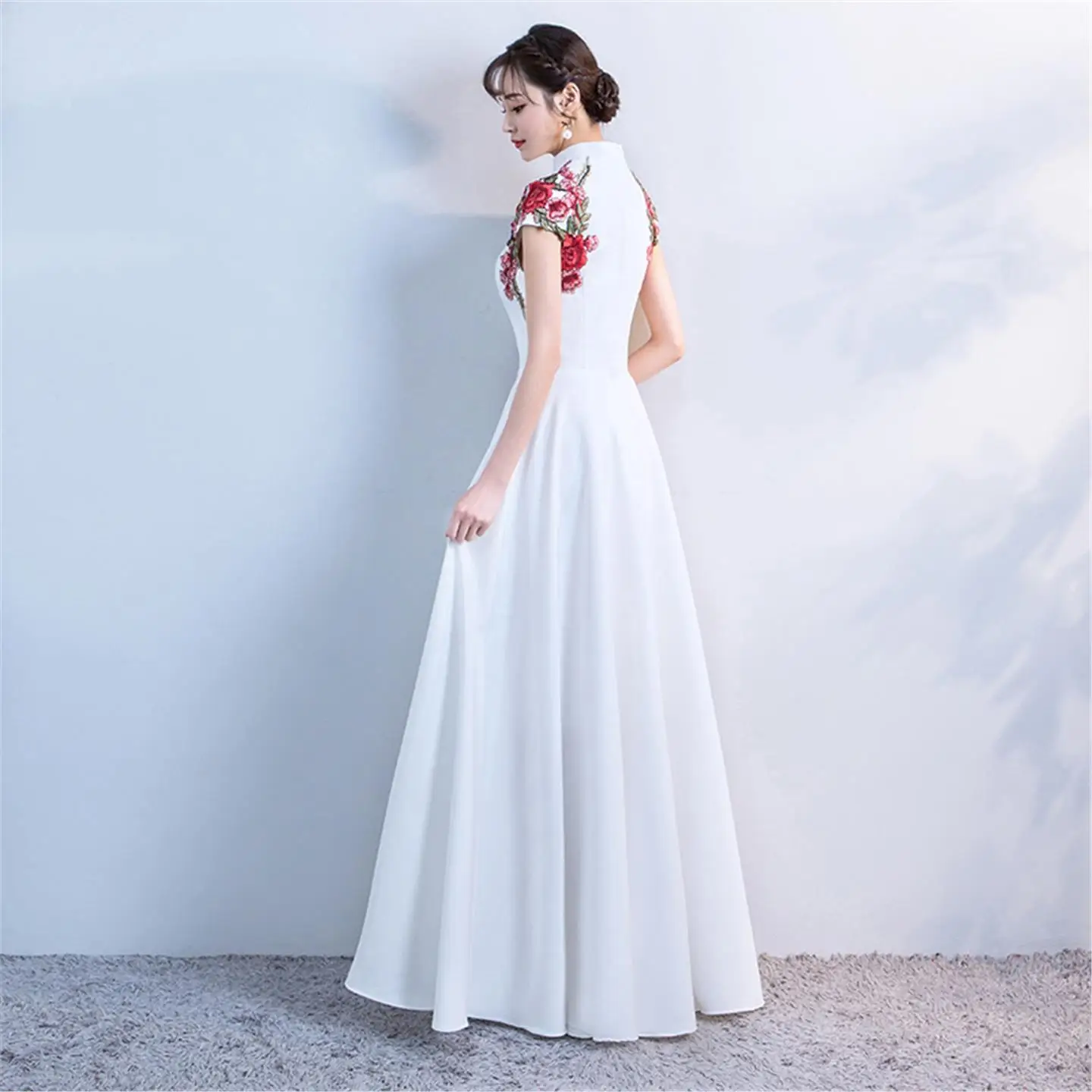 Ele européen Sle jupe longue Performance Costume femme Faion ow hôte recitation Performance Chœur Ensemble Dr