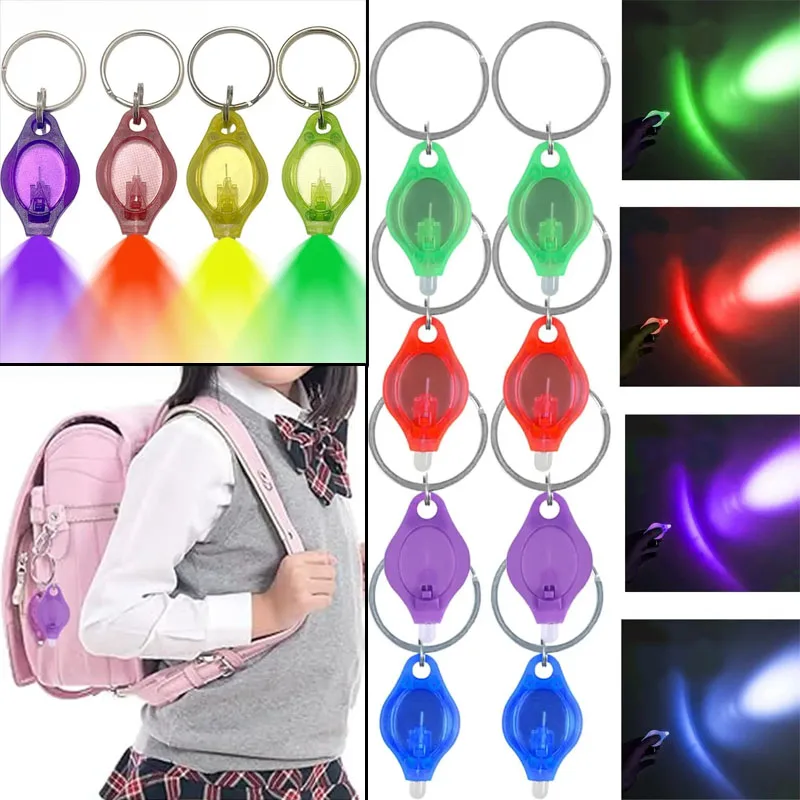 Mini-LED-Schlüsselanhänger-Licht Mehrfarbige Coole Schlüsselanhänger-Lampe Kleine Taschenlampe Tragbare Ersatz-Treppenleuchte
