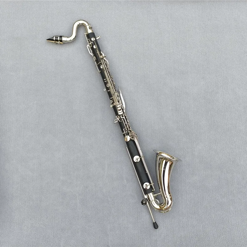 

TOP Bass Clarinet Professional Bb Clarinet Drop B Tuning Black Tube Clarinet Silvering Keys klarnet Brand Musical Instrument