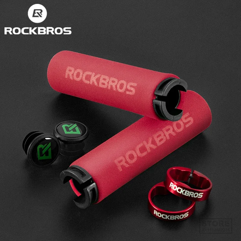 ROCKBROS-قبضة دراجة خفيفة ، قفاز إسفنجي ، أساور MTB ، مقود مقبض دراجة جبلية ، ملحقات ركوب الدراجات ، مانع للانزلاق