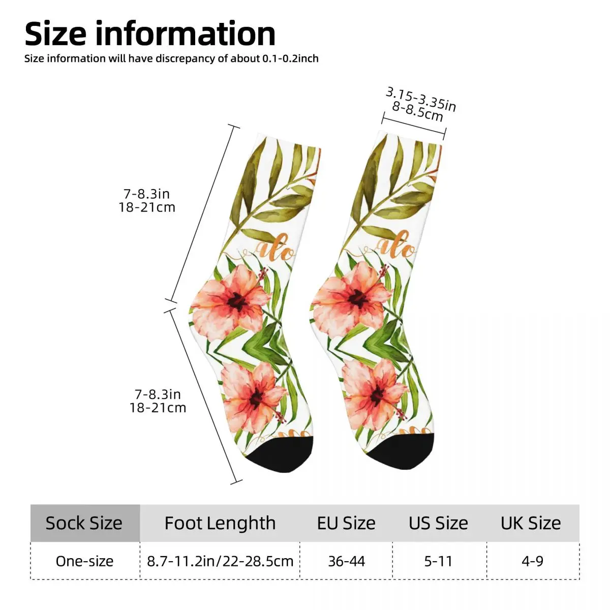 Aloha-calcetines de acuarela florales hawaianos tropicales, medias Harajuku de alta calidad, calcetines largos para todas las estaciones, accesorios para Unisex
