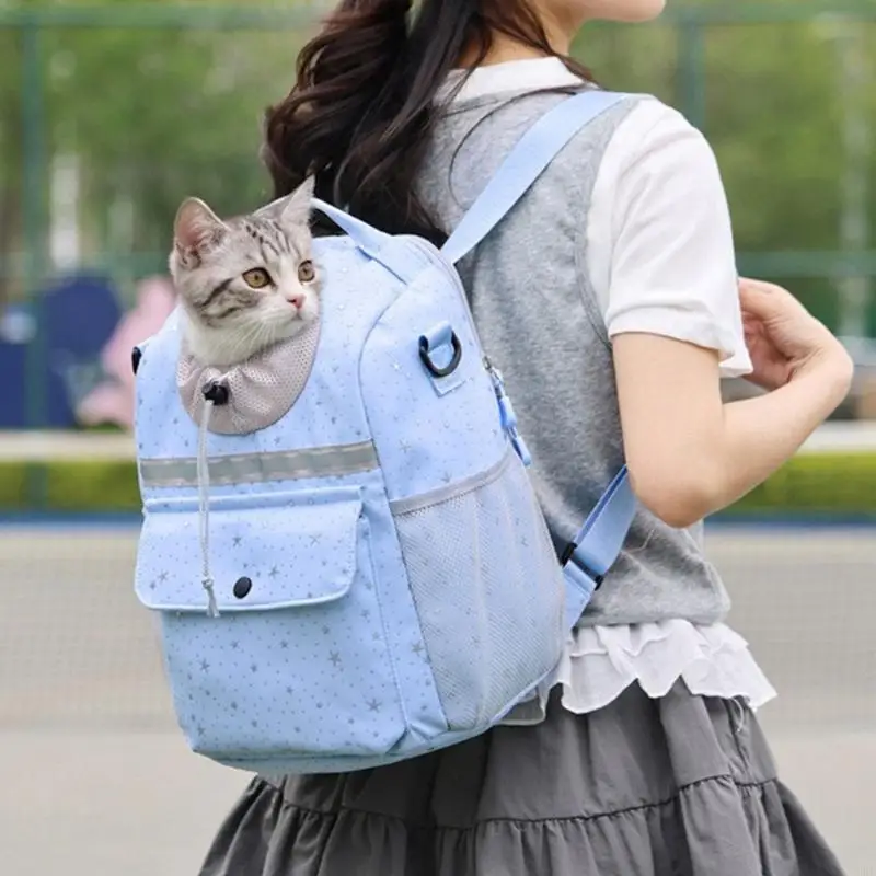 Multiuse Pet Travel Backpack Carriers Bag With Drawstring Head Hole for Walking 55KF