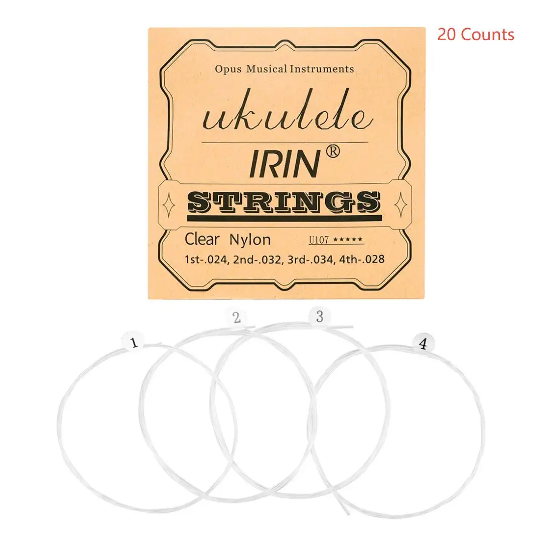 IRIN Ukulele String Black/Transparent Nylon Easy to Replace Durable Guitar String Accessoires 4 String Cardboard Box Packaging
