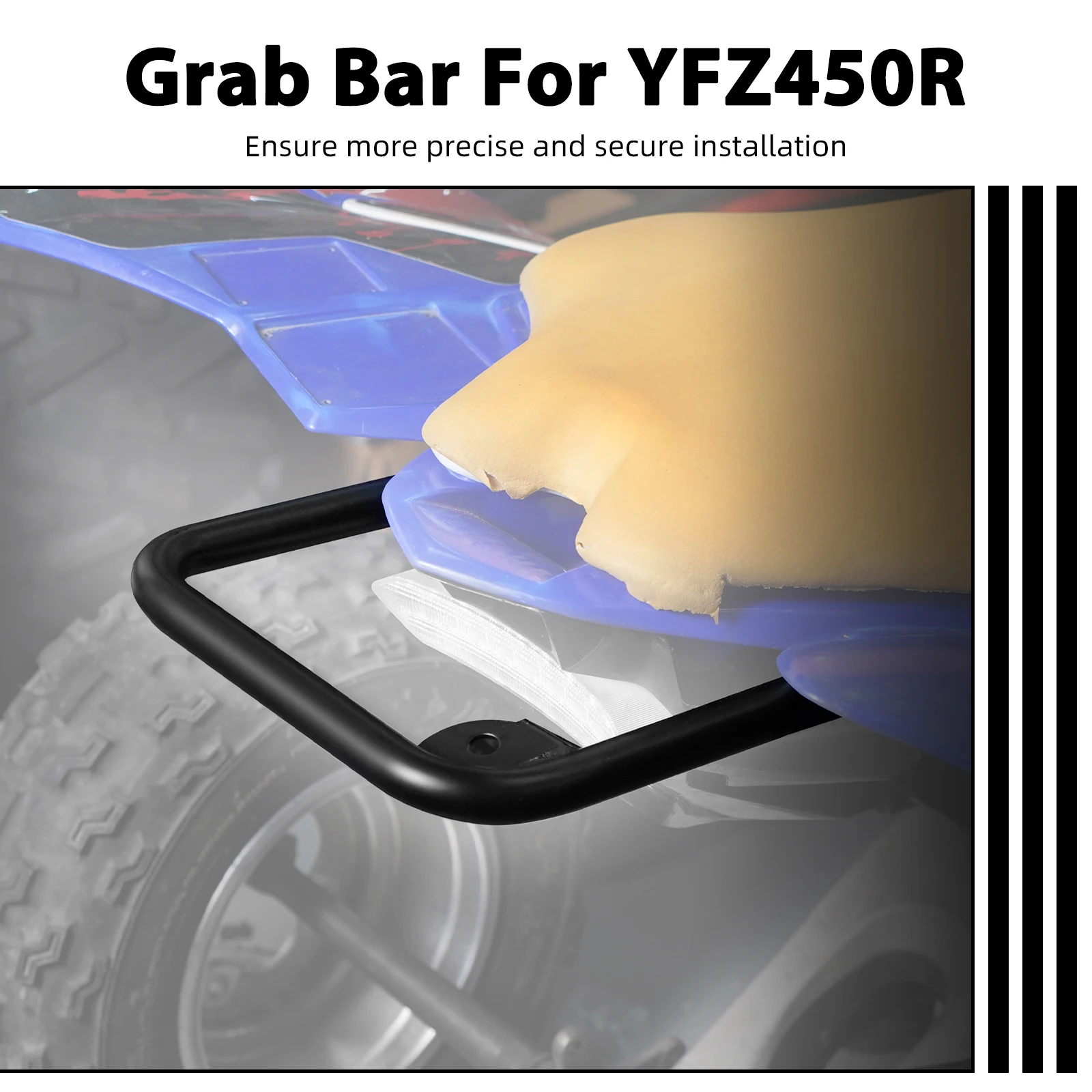 

NICECNC YFZ450R Rear Grab Bar 18P-2845R-20-00 ATV For Yamaha YFZ450R / YFZ450R SE 2009-2023 YFZ450X 2010-2011 Q235 Carbon Steel