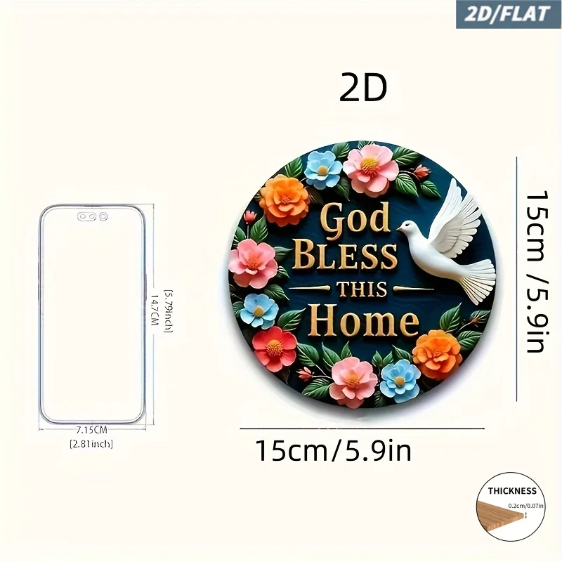 All-Season Gift 2D Flat Printing, Bohemian Style Wooden Wall Hanging - 