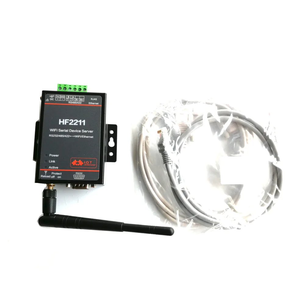 Server dispositivo seriale wi-fi RS232 RS422 convertitore WiFi da RS485 a Ethernet HF2211 supporto protocollo Modbus TCP