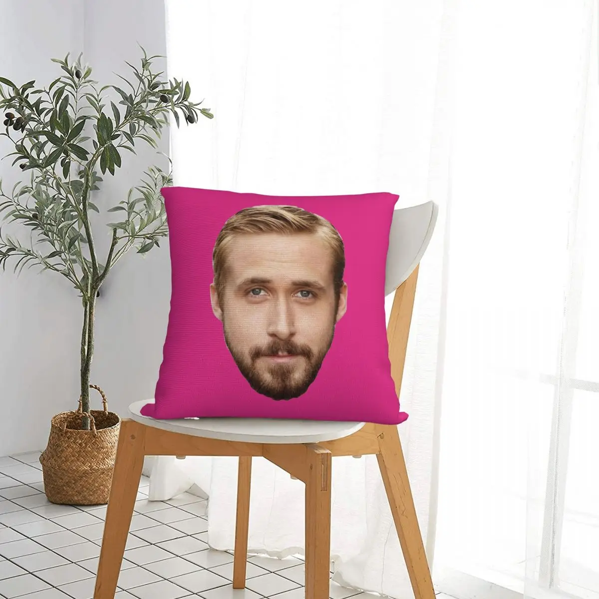 Funny Ryan Gosling Face Square Pillow Case Polyester Throw Pillow Custom Cushion Covers