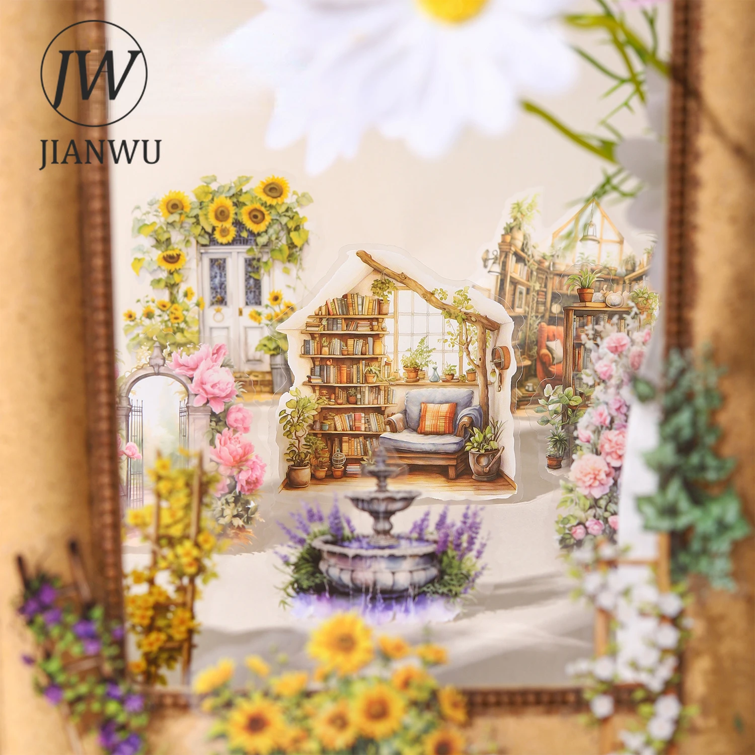 Jianwu 30 Blatt Ecke der Garten Serie Vintage Blumen material Dekor Haustier Aufkleber kreative DIY Journal Collage Briefpapier