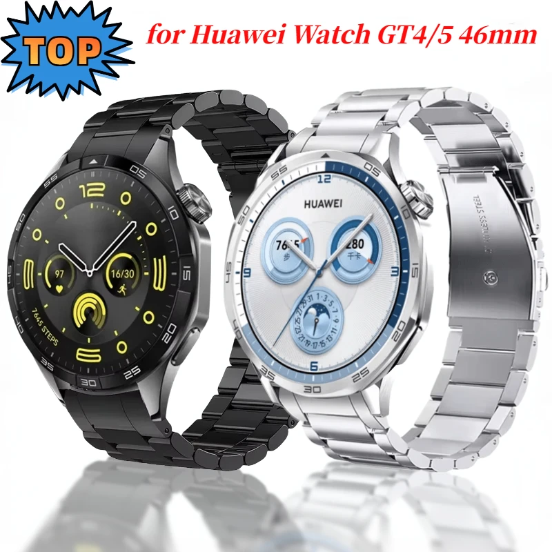 No Gap Stainless Steel Strap for Huawei Watch GT5 46mm Official Metal Bracelet Band for Huawei Watch GT4 46mm Replacement Correa