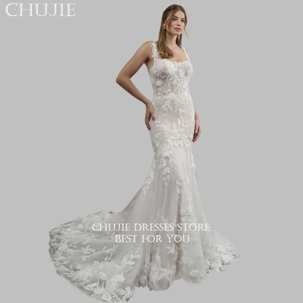 

Lace Appliques Bodycon Bridal Gowns Classic Wedding Dresses With Train Woman Elegant Customized Bride Dress Vestido de novia