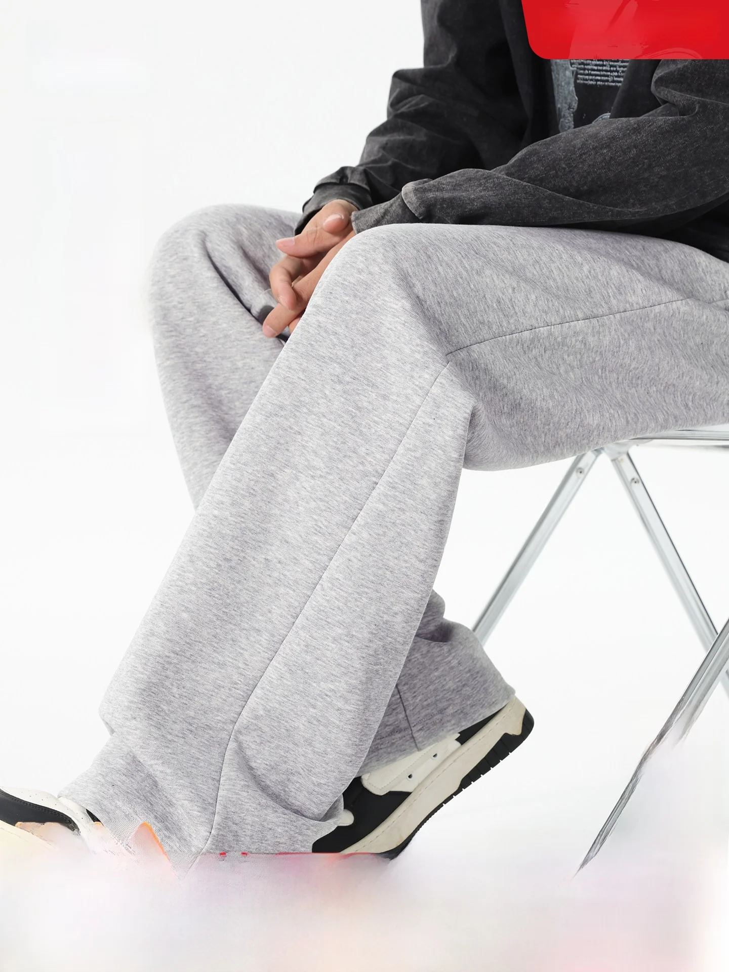 

Men's Fce Lined Loose Fit Flared Pants Winter Thi Warm Casual Sweatpants American Sle Comfortable Breathable Elastic W...