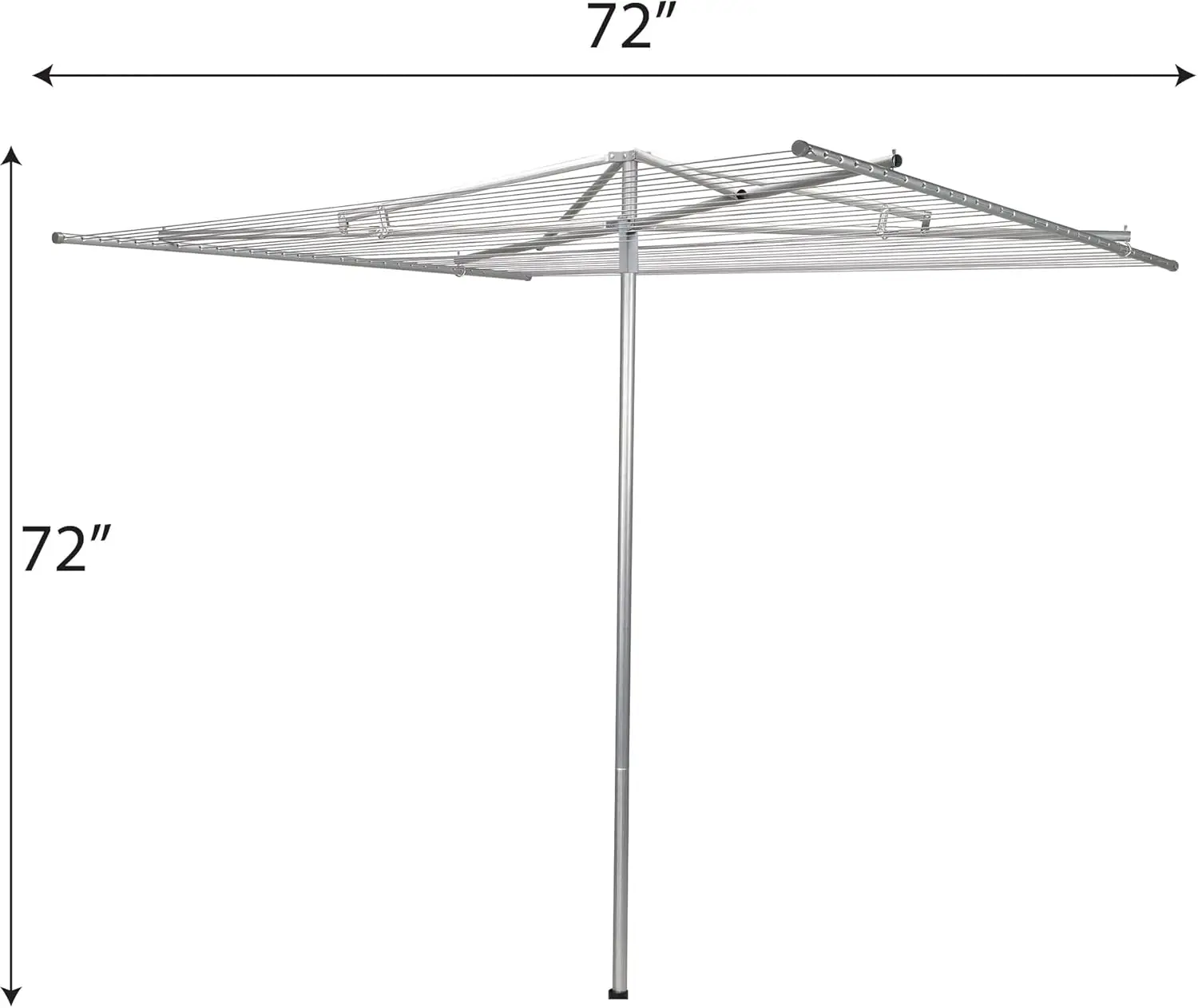 Rotary Outdoor Umbrella Drying Rack | Aluminum | 30-Lines with 210 ft. Clothesline,Silver