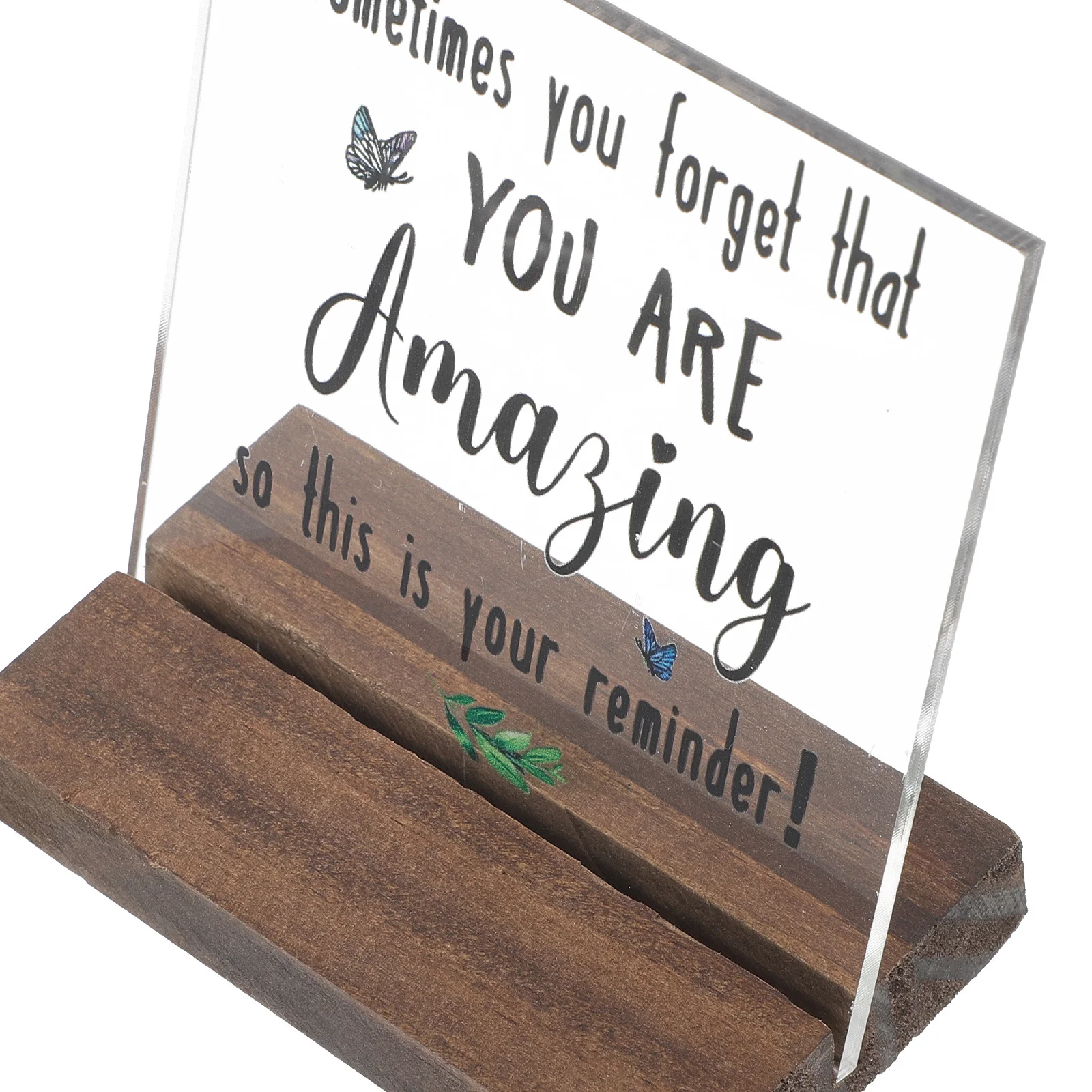 علامة مكتب تشجيع للنساء اقتباسات ملهمة من الأكريليك لتزيين طاولة المكتب لوحة تحفيزية مع حامل ديكور المكتب #4