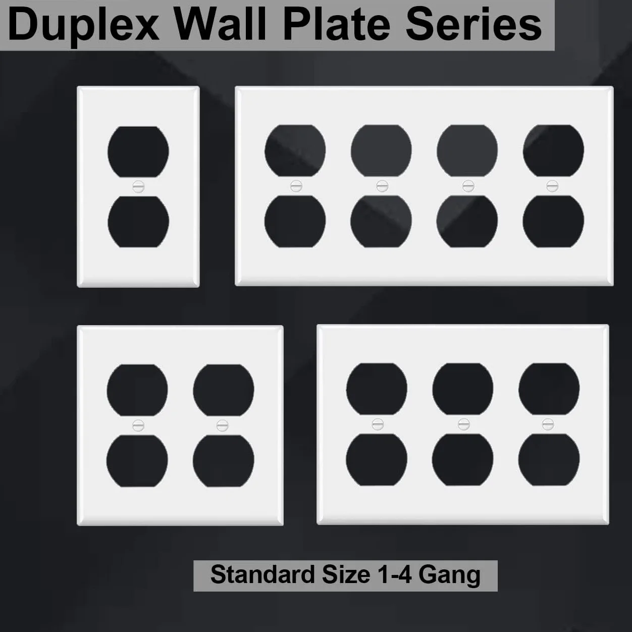 Duplex Wall Plate, 5 Pack, White Outlet Covers, Duplex Outlet Cover, Double Outlet Cover, Outlet Covers, Double Receptacle, Doub