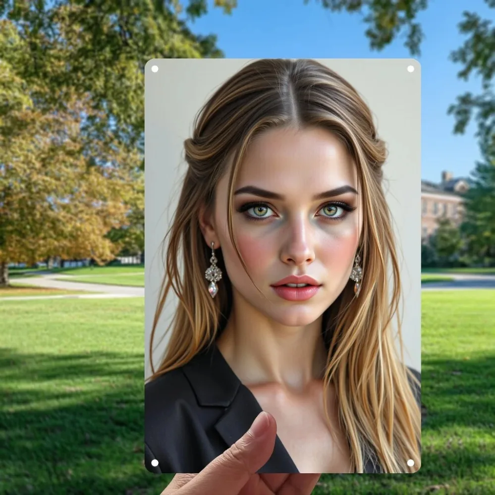 Allegra K أقراط كريستال نسائية جدار الفن 8x12 بوصة أنيقة الألومنيوم ديكور المنزل