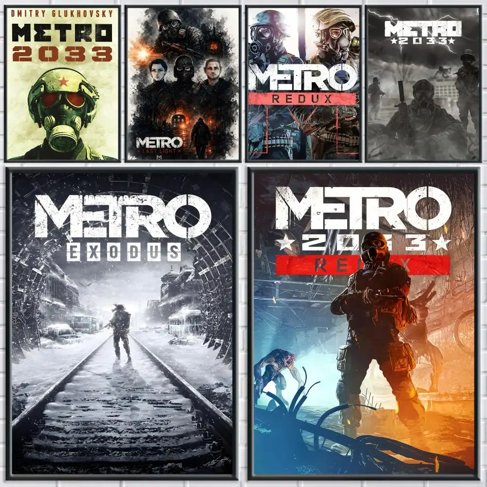 Póster del juego M-Metro 2033, decoración estética impermeable para el hogar, sala de estar, dormitorio, bar, pasillo, impresión adhesiva para pared