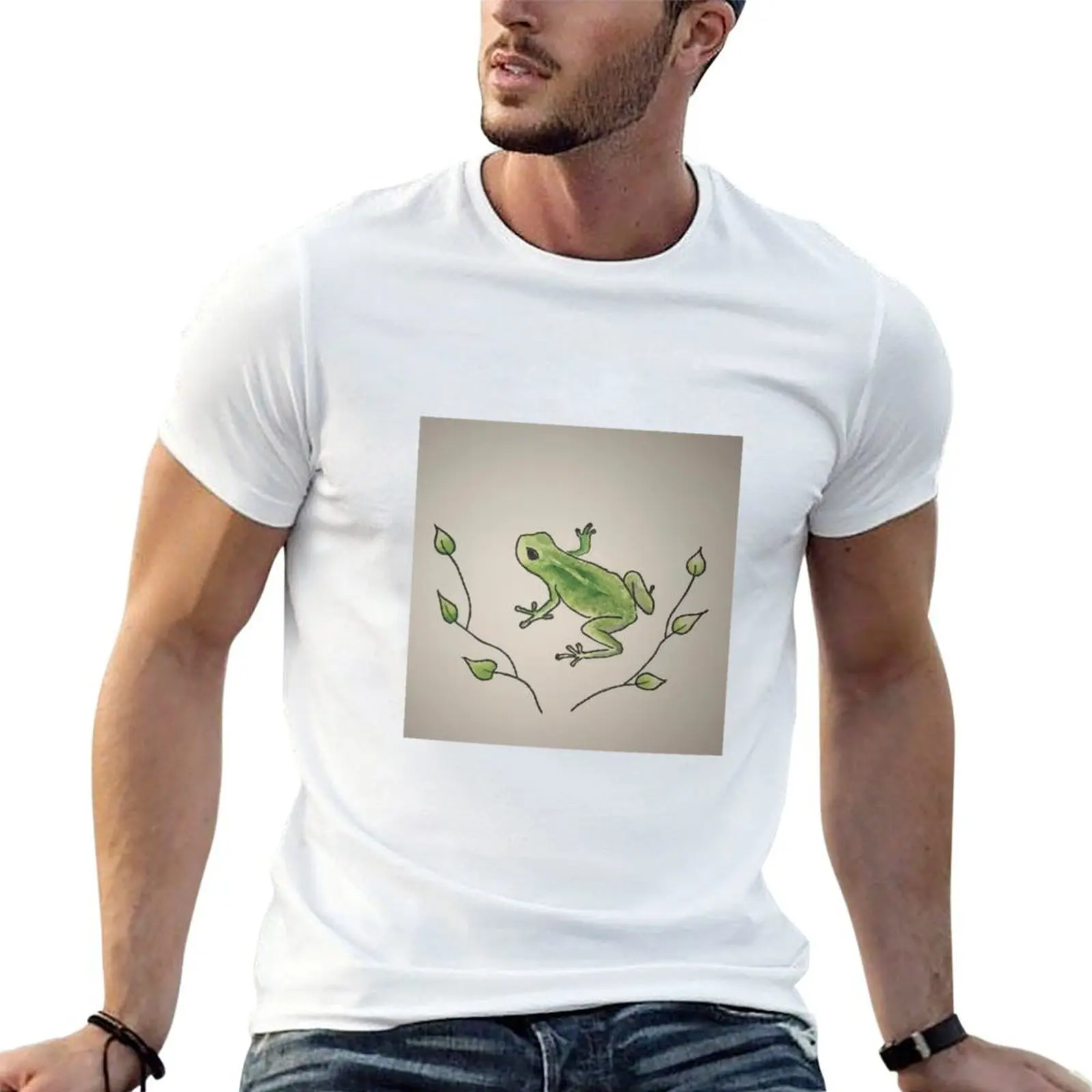 cute frog water color :) T-Shirt Casual Loose Daily Wear T-Shirt