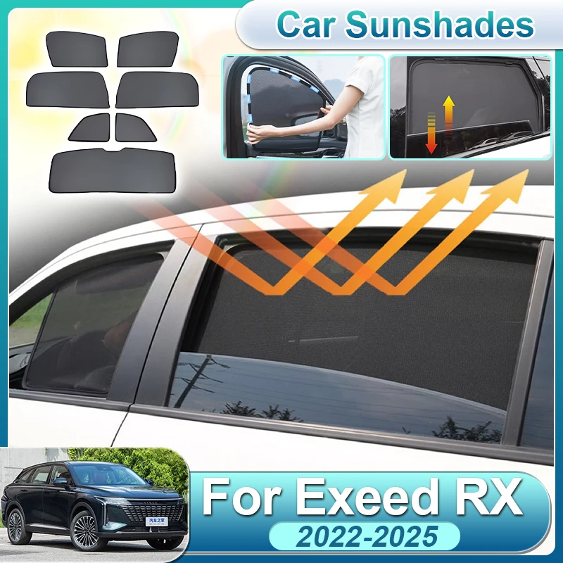 

For Exeed RX Accessories 2022-2025 Yaoguang Omoda 9 Car Side Window Mesh Sun Visor Covers Front Windshield Sunshades Accessories