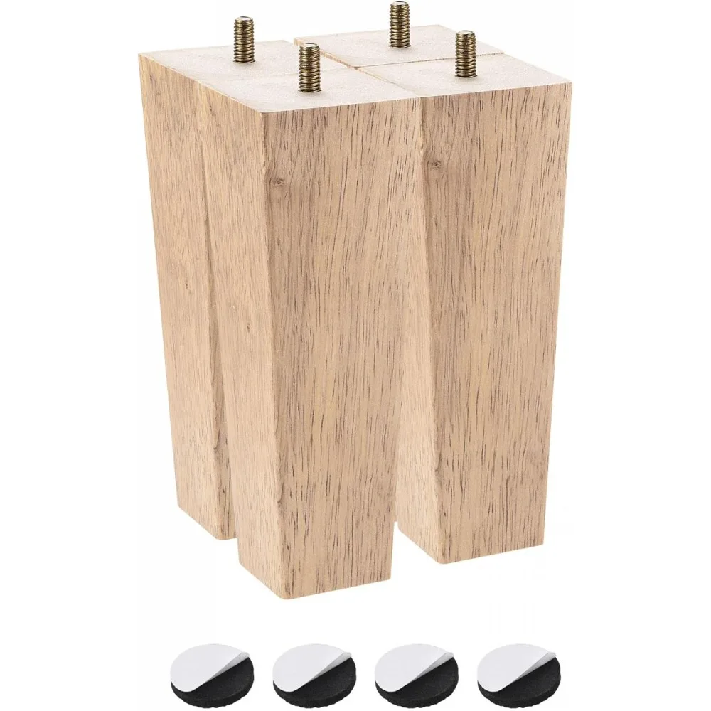 

Furniture Legs, 7 Inch(180mm) Set of 4 Square Solid Wood Couch Legs Feet Chair Table Feet Sofa Support Replacement Parts,