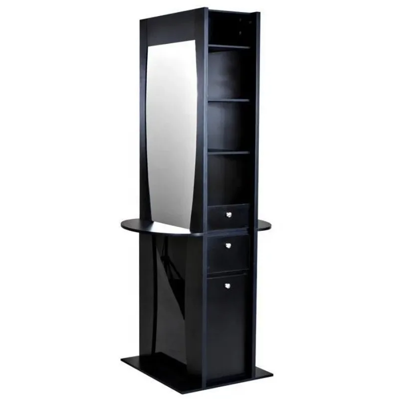 Barbershop hair salon station for salons;Locking wall mount styling station dressing;Free standing LED salon mirror