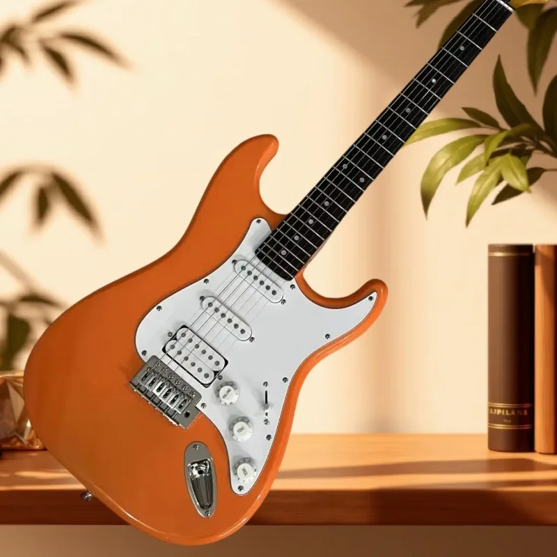 Hot Sales 6 String STX Style Orange Electric Guitar Rosewood Fretboard SSH Pickups Tremolo Guitar Beginne Performance Unisex